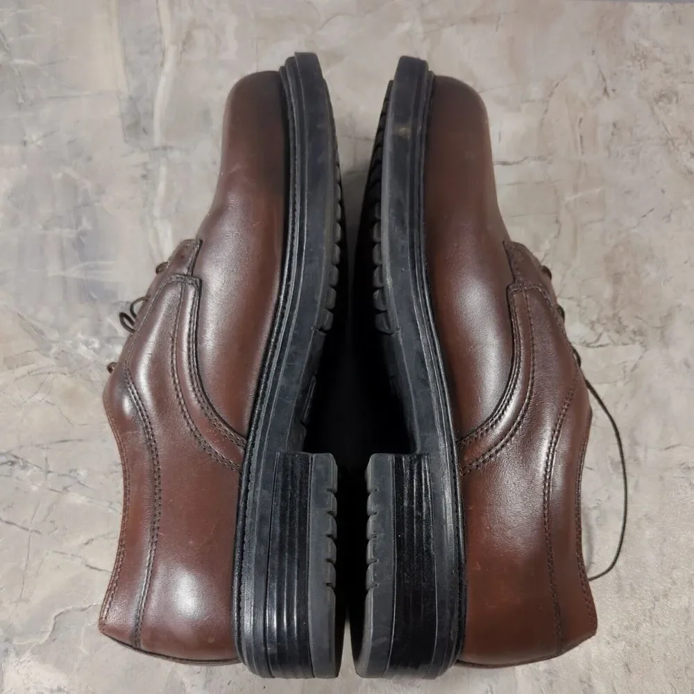 Nunn Bush Mens Size‎ 9 M Brown Leather Plain Toe Upper Oxford Lace Up 81105-51